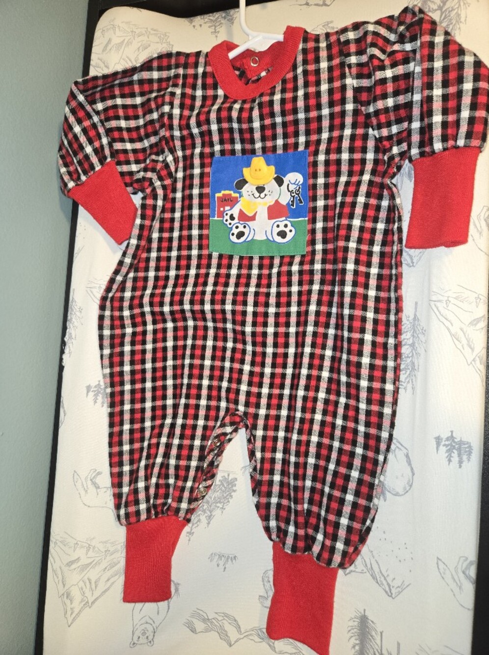 Vintage Buster Brown, Plaid One Piece, Trouble Puppy Patch